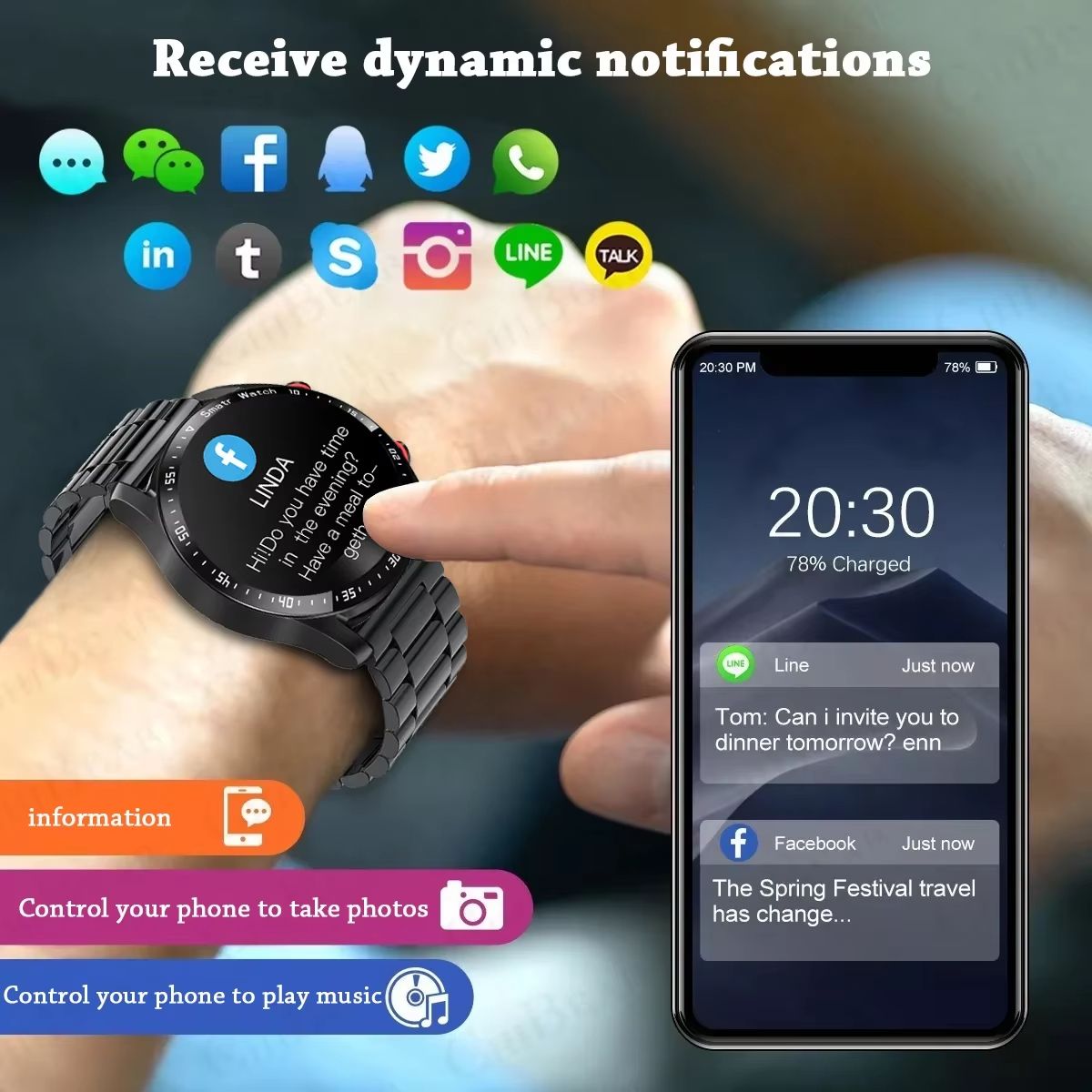 2025 New Voice Call Smart Watch Men GT Series 1.53 inch AMOLED Screen Sports Watch Health Smartwatch For Android IOS Phone Bands
