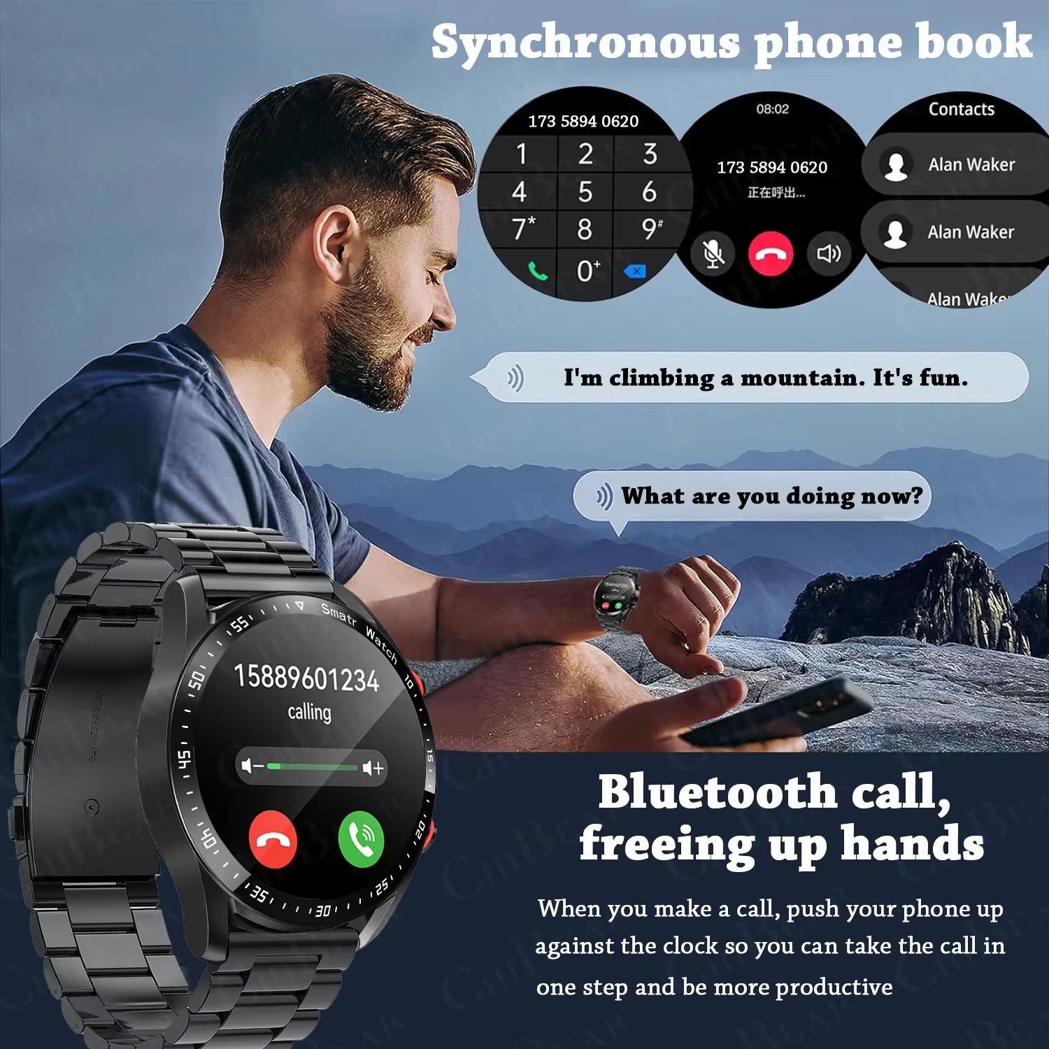 2025 New Voice Call Smart Watch Men GT Series 1.53 inch AMOLED Screen Sports Watch Health Smartwatch For Android IOS Phone Bands