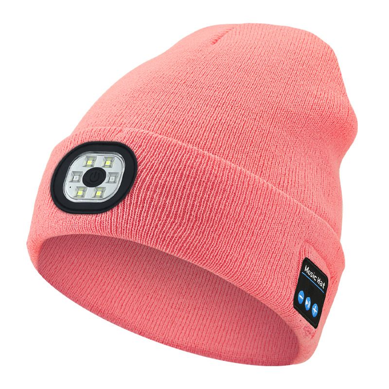 Handfree Warm Beanie Bluetooth 5.0 LED Hat Wireless Stereo Headset Music Player With MIC Support Dimming Rechargeable Battery