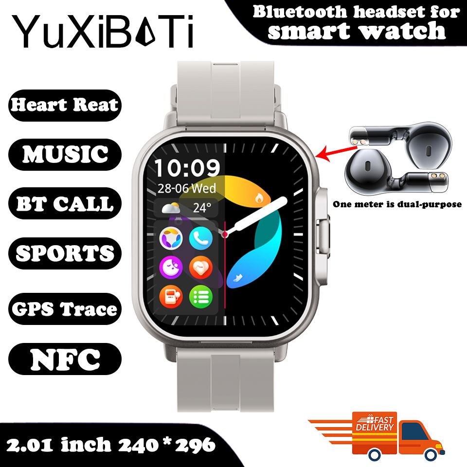 2026 New Smart Watch TWS 2-in-1 Bluetooth Earphones HIFI Sound Quality GPS Heart Rate Bluetooth Call For Men Women Smartwatches