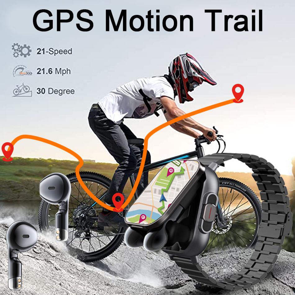 2026 New Smart Watch TWS 2-in-1 Bluetooth Earphones HIFI Sound Quality GPS Heart Rate Bluetooth Call For Men Women Smartwatches