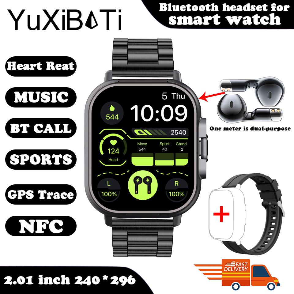 2026 New Smart Watch TWS 2-in-1 Bluetooth Earphones HIFI Sound Quality GPS Heart Rate Bluetooth Call For Men Women Smartwatches