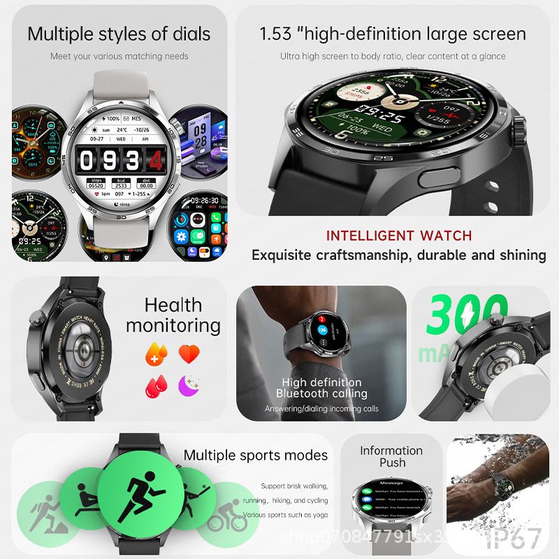 2026 New For HUAWEI Smart Watch Men GT5 PRO NFC GPS Sports Compass Fitness Heart Rate Bluetooth Call Smartwatch Watch 5 Pro