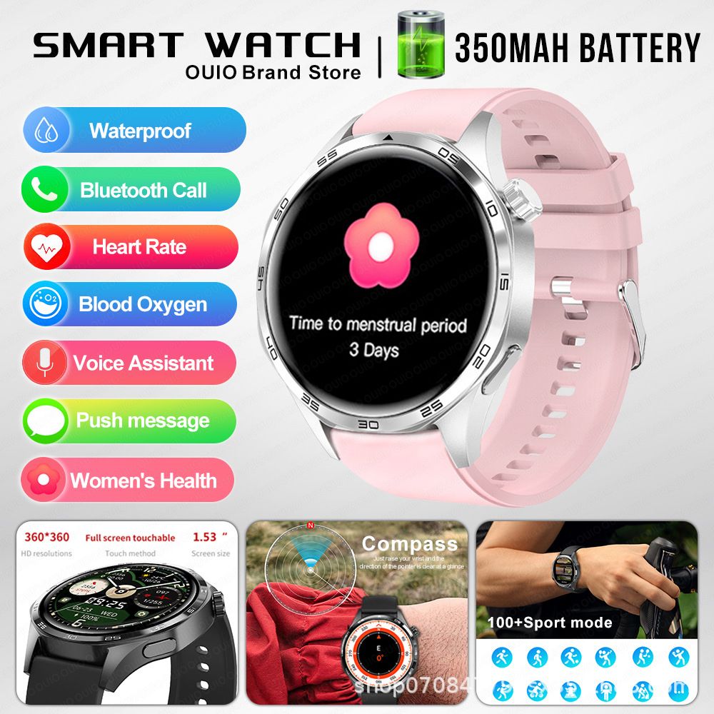 2026 New For HUAWEI Smart Watch Men GT5 PRO NFC GPS Sports Compass Fitness Heart Rate Bluetooth Call Smartwatch Watch 5 Pro