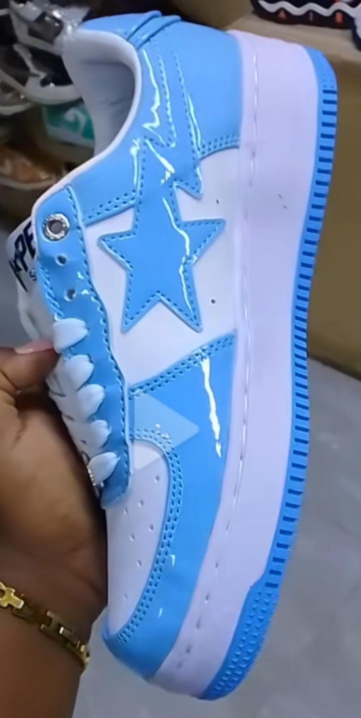 BAPESTAR SNEAKERS - Light Blue & White