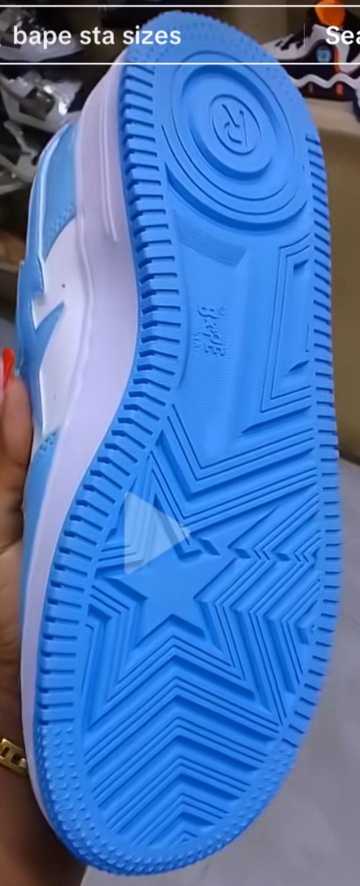BAPESTAR SNEAKERS - Light Blue & White