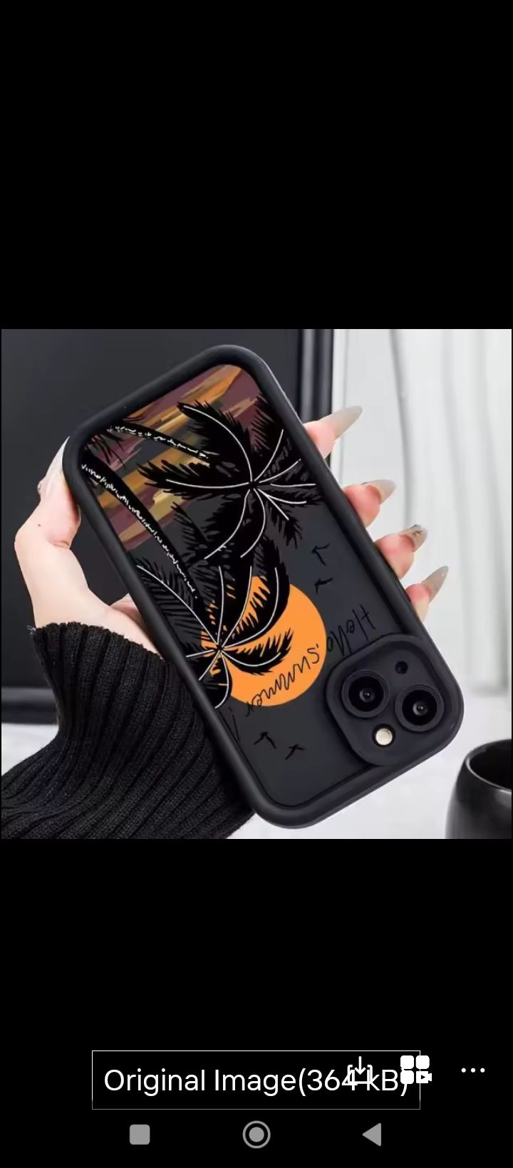 MOBILE CASES FOR IPHONE 14 PLAIN- SUNSET COCONUT TREE DESIGN.
