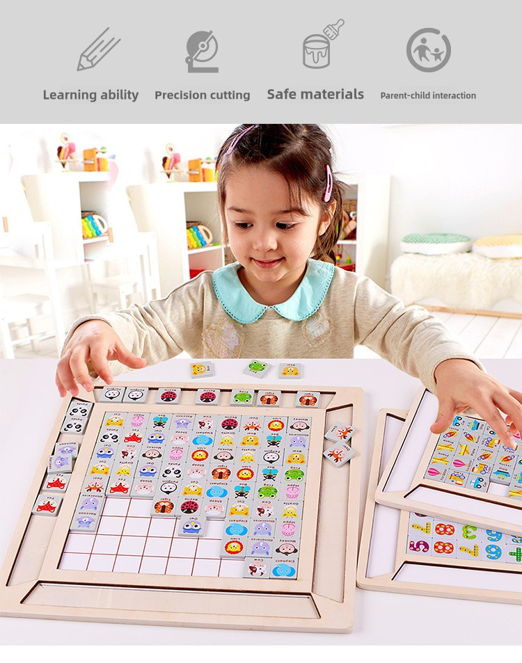 Children's continuous watching, matching, collision games, kindergarten logical thinking training, early education, puzzle solving, entertainment, wooden toys