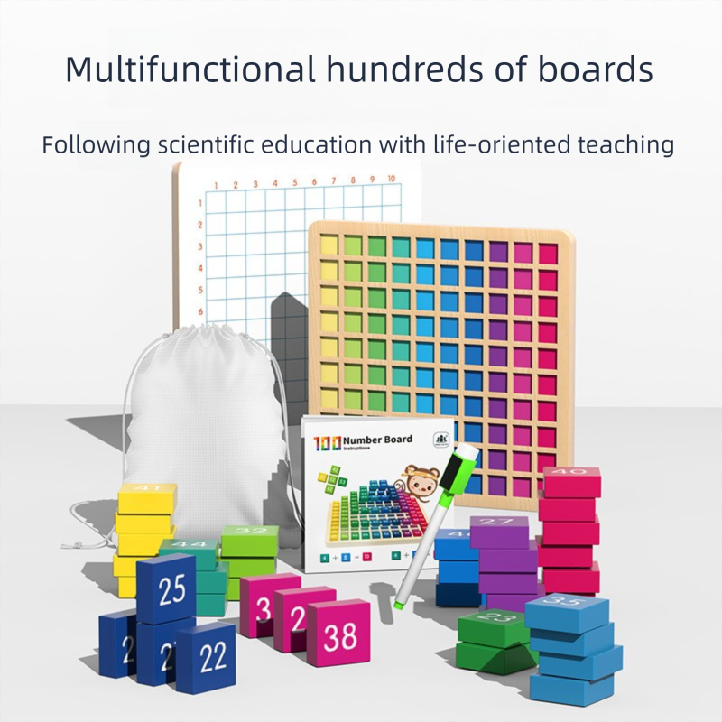 Montessori teaching aids, magnetic hundred number board, digital building blocks, kindergarten hundred sorting, number sense training, addition and subtraction toys