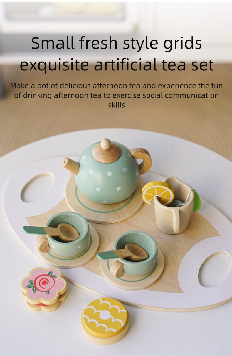 Children's afternoon tea, desserts, cakes, tea makers, cups, home decor tea sets, wooden puzzle toys