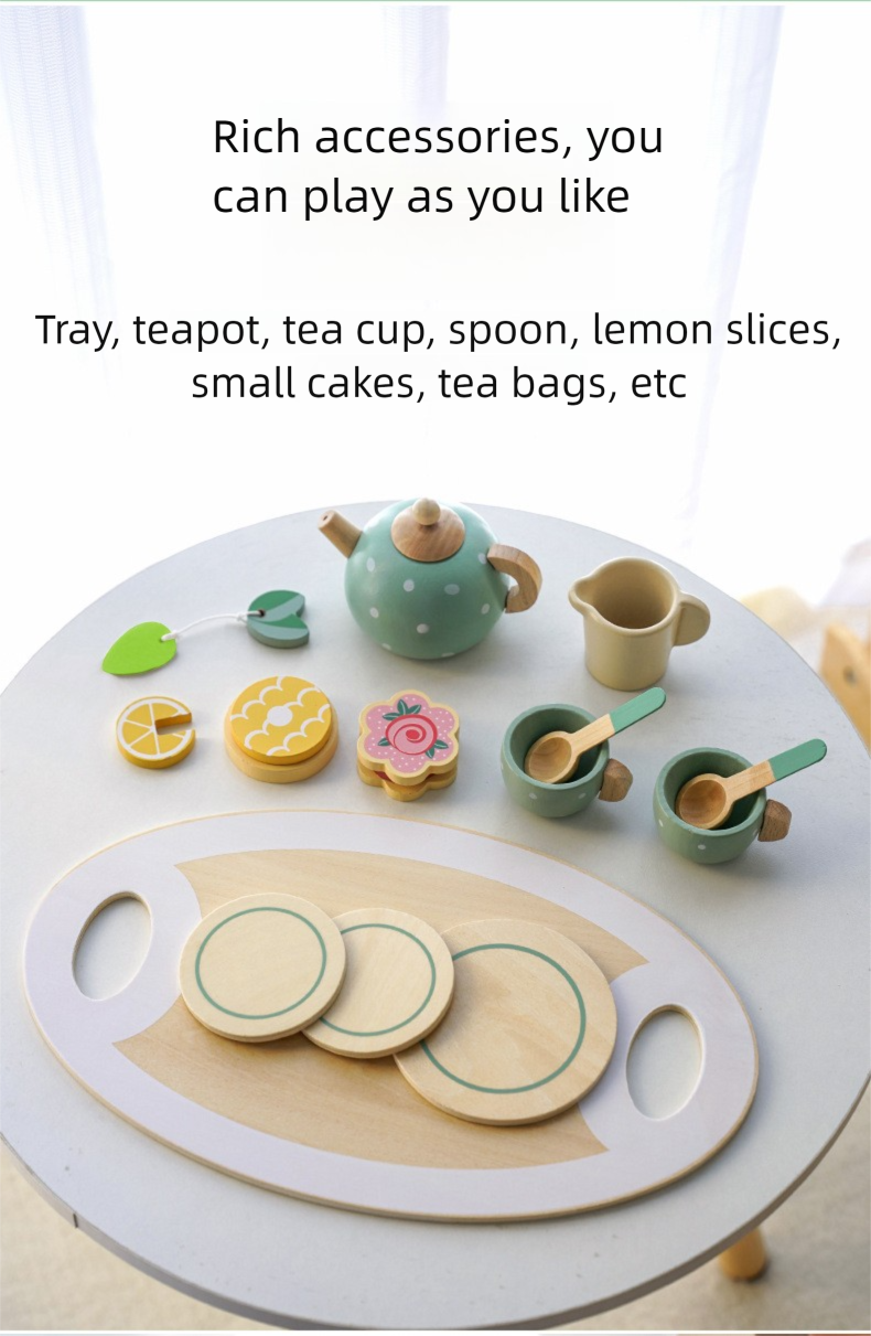 Children's afternoon tea, desserts, cakes, tea makers, cups, home decor tea sets, wooden puzzle toys