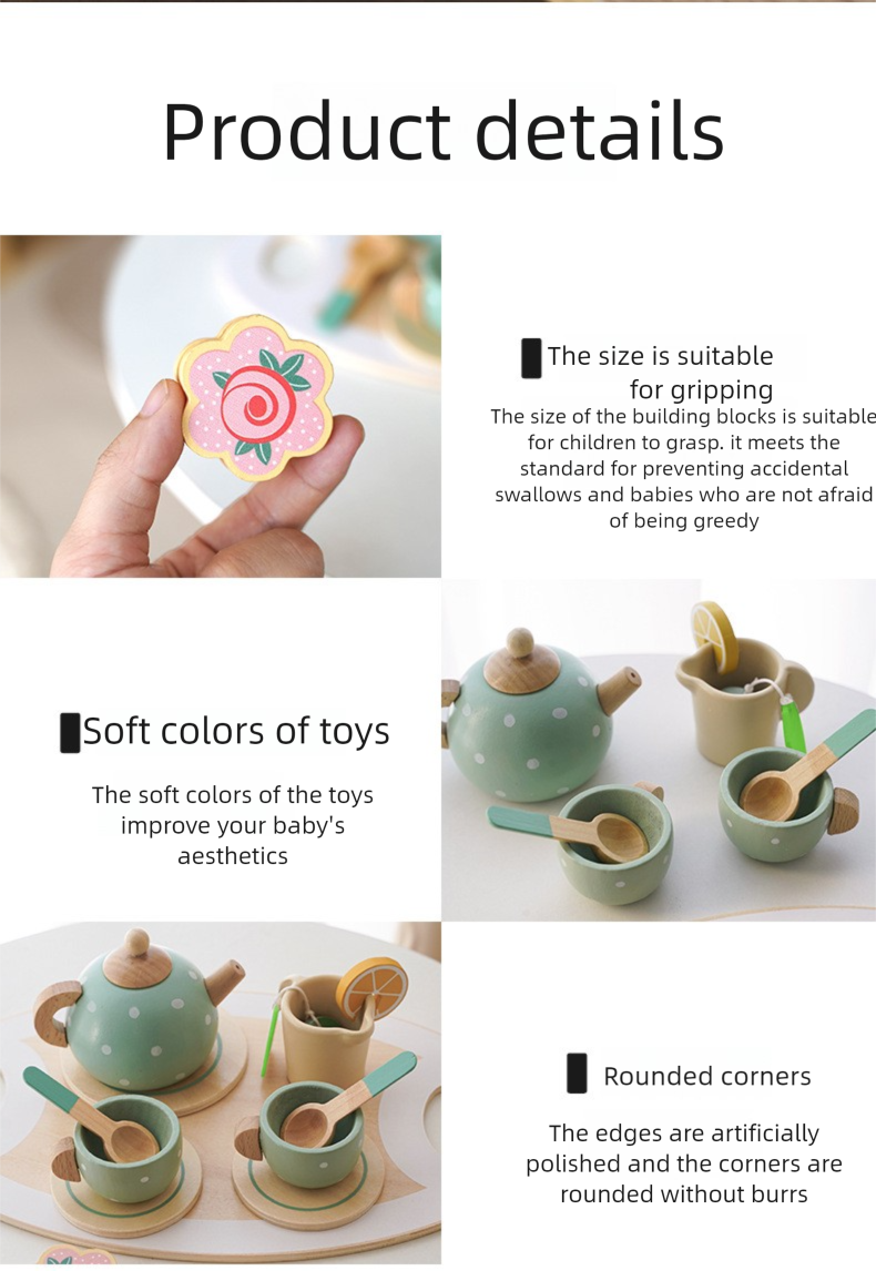 Children's afternoon tea, desserts, cakes, tea makers, cups, home decor tea sets, wooden puzzle toys