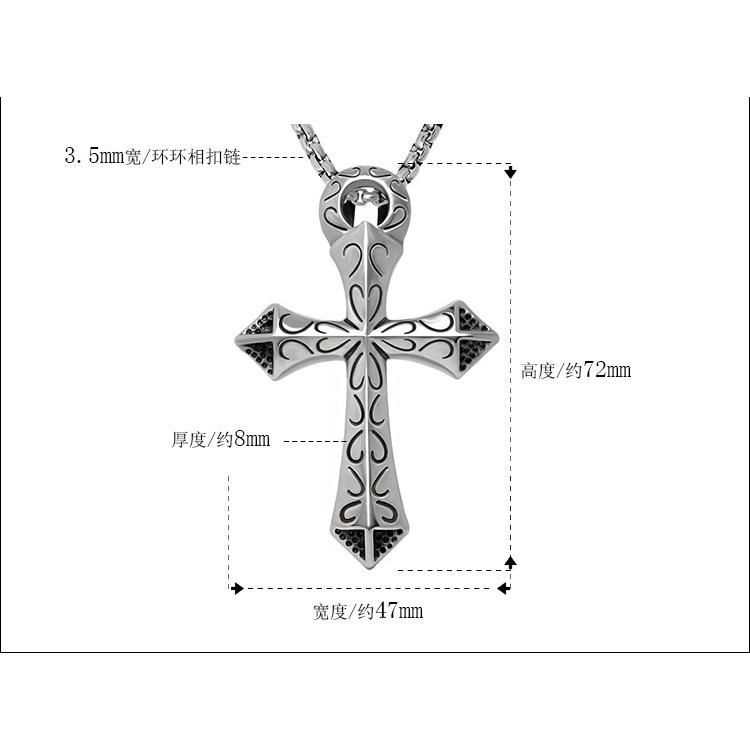 Fashion Accessories > Jewelry > Men Jewelry > Necklaces > Fashion Necklaces 60CM Personalized Cross Necklace Titanium Steel Fashionable Boys Chain Pendant Trendy Personalized Pendant+Free gift box