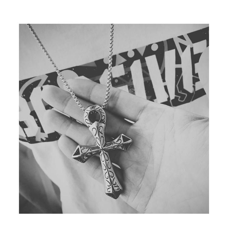 Fashion Accessories > Jewelry > Men Jewelry > Necklaces > Fashion Necklaces 60CM Personalized Cross Necklace Titanium Steel Fashionable Boys Chain Pendant Trendy Personalized Pendant+Free gift box