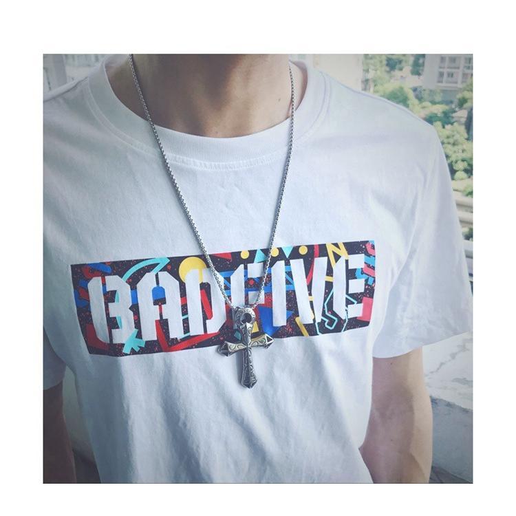 Fashion Accessories > Jewelry > Men Jewelry > Necklaces > Fashion Necklaces 60CM Personalized Cross Necklace Titanium Steel Fashionable Boys Chain Pendant Trendy Personalized Pendant+Free gift box