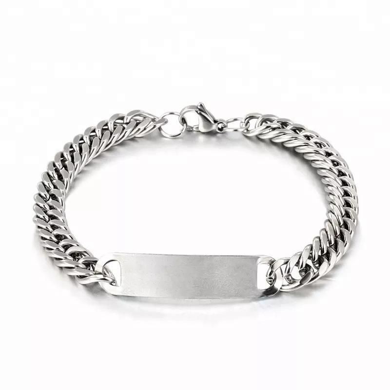 Fashion Accessories > Jewelry > Men Jewelry > Bracelets  21CM New European And American Fashion Titanium Steel Bracelets For Men And Women Simple Trendy Casual Handmade Bracelets+Free gift box