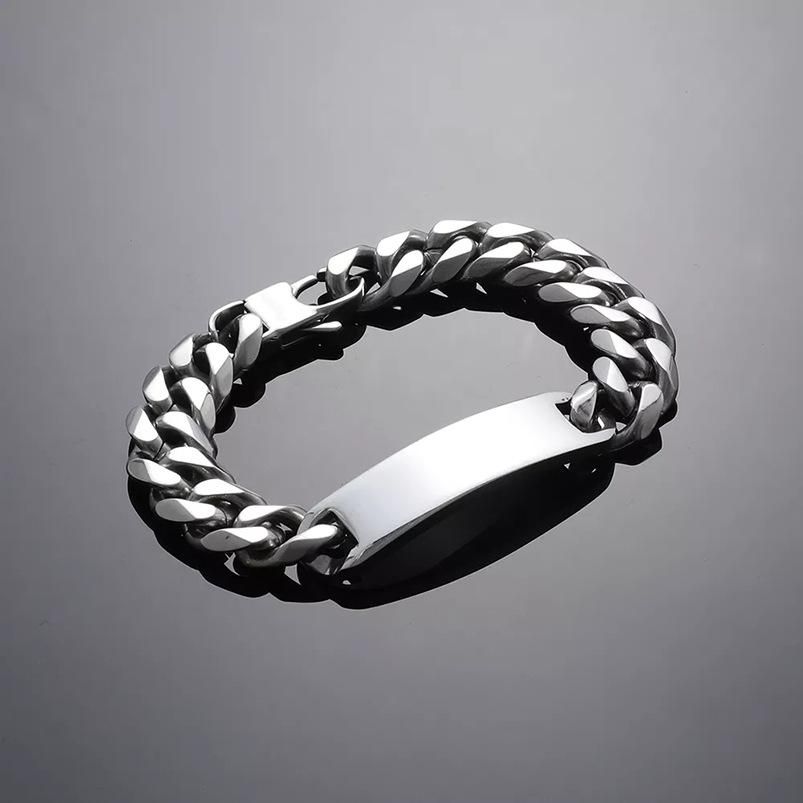 Fashion Accessories > Jewelry > Men Jewelry > Bracelets  21CM New European And American Fashion Titanium Steel Bracelets For Men And Women Simple Trendy Casual Handmade Bracelets+Free gift box