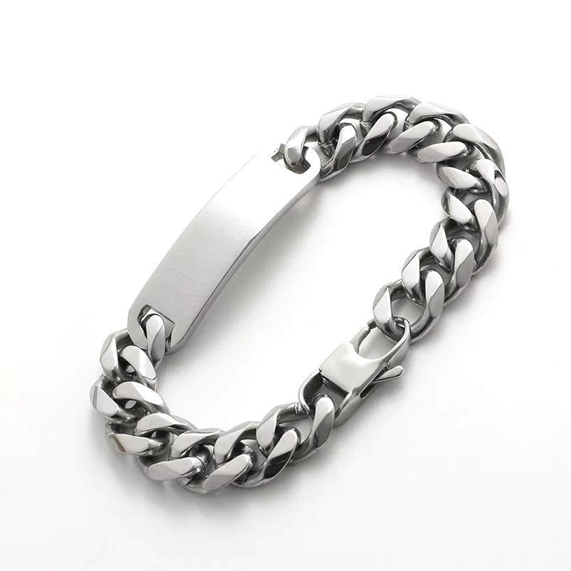 Fashion Accessories > Jewelry > Men Jewelry > Bracelets  21CM New European And American Fashion Titanium Steel Bracelets For Men And Women Simple Trendy Casual Handmade Bracelets+Free gift box