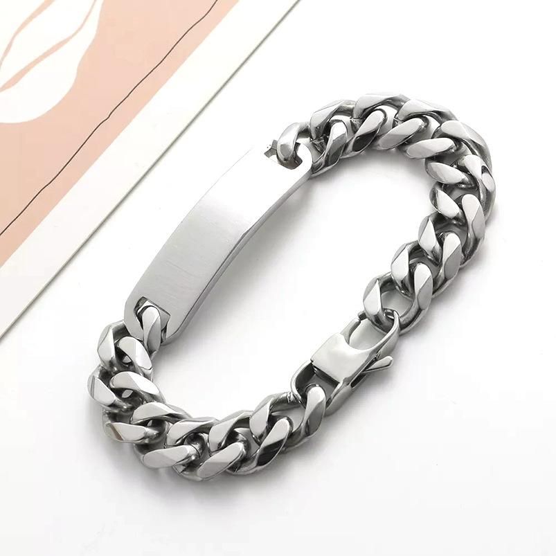 Fashion Accessories > Jewelry > Men Jewelry > Bracelets  21CM New European And American Fashion Titanium Steel Bracelets For Men And Women Simple Trendy Casual Handmade Bracelets+Free gift box