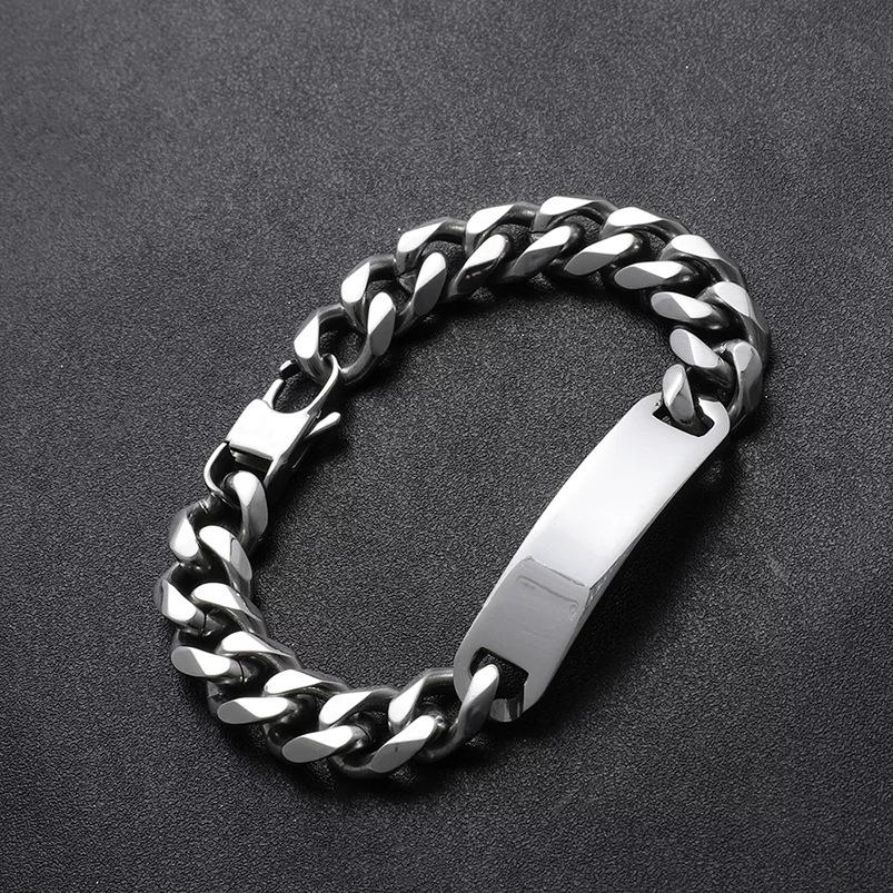 Fashion Accessories > Jewelry > Men Jewelry > Bracelets  21CM New European And American Fashion Titanium Steel Bracelets For Men And Women Simple Trendy Casual Handmade Bracelets+Free gift box