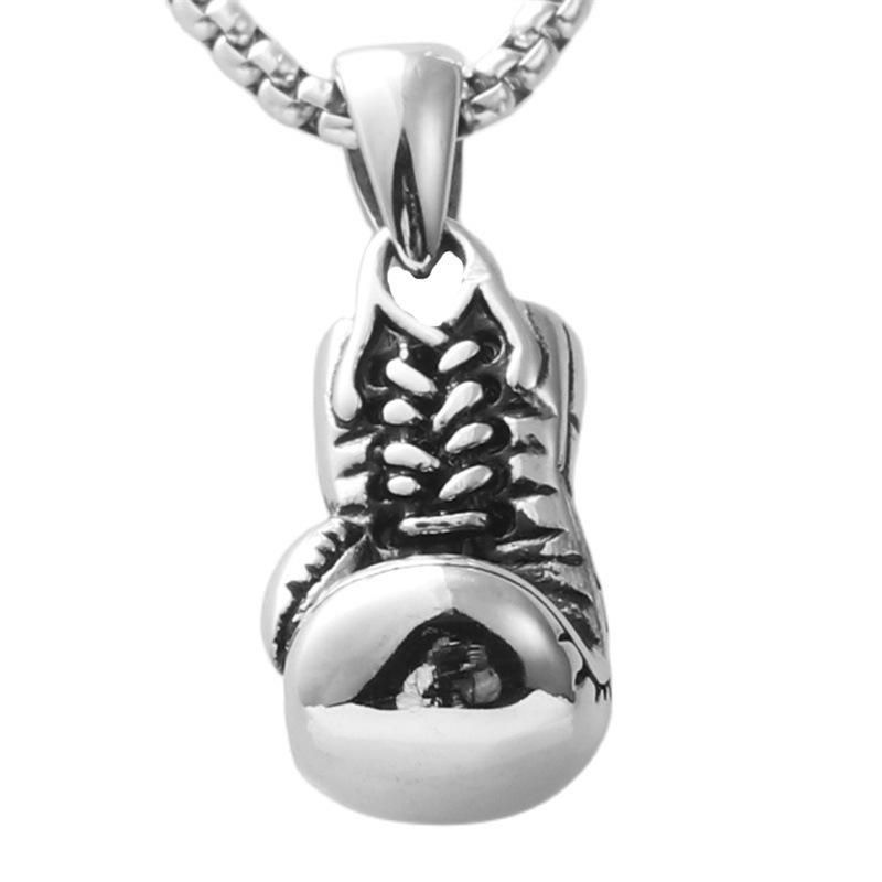 Wear It And Be The Hardest-Core Fitness Expert! 60cm Fitness Necklace, Muscle Boxing Pendant, Titanium Steel Material, Release Your Strength Attitude Men Jewelry > Necklaces