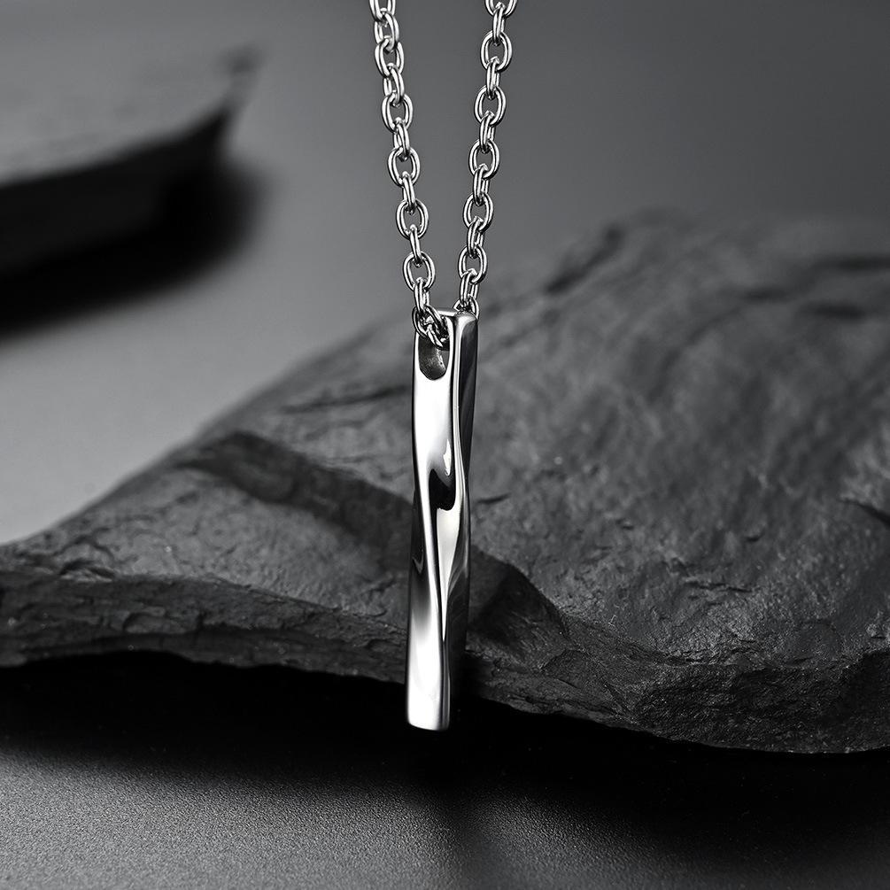 60CM Mobius Ring Necklace｜ins Harajuku Frigid Trend Chain｜Silver And Black Three Colors Available｜Japanese And Korean Minimalist Hip-hop Pendant｜Same Style Couple Accessories Men Jewelry > Necklaces