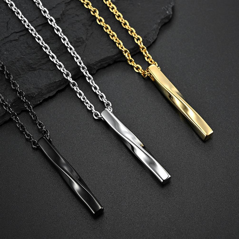 60CM Mobius Ring Necklace｜ins Harajuku Frigid Trend Chain｜Silver And Black Three Colors Available｜Japanese And Korean Minimalist Hip-hop Pendant｜Same Style Couple Accessories Men Jewelry > Necklaces