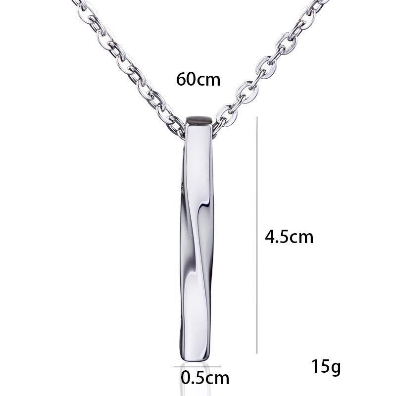 60CM Mobius Ring Necklace｜ins Harajuku Frigid Trend Chain｜Silver And Black Three Colors Available｜Japanese And Korean Minimalist Hip-hop Pendant｜Same Style Couple Accessories Men Jewelry > Necklaces