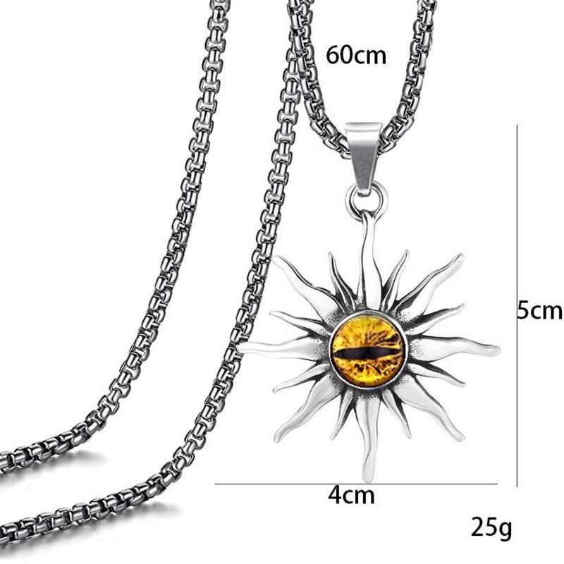 60cm Titanium Steel Evil Eye Necklace European And American Harajuku Punk Style Anti-allergic Lifelong Color Protection Men And Women Same Dark Style Disco Music Festival Eye-catching Tool