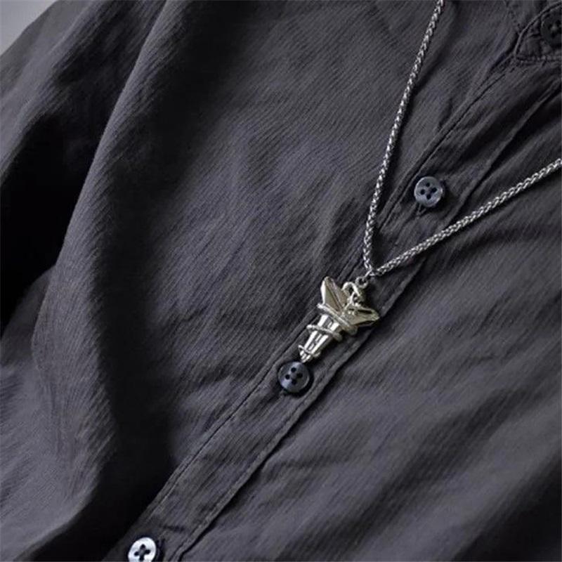 Dark Tide Chain 60cm Black Silver Snake Wrapped Cross Necklace Men And Women's Same Style Versatile Style Collarbone Chain Fashion Accessories > Jewelry > Men Jewelry  Fashion Necklaces+Free gift box