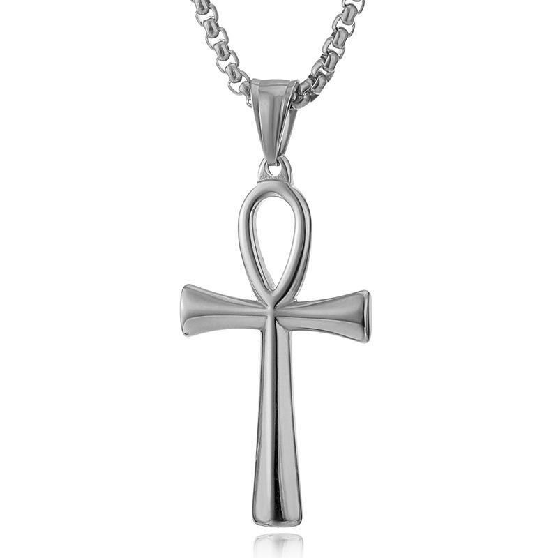 2025 Light Luxury 60CM Three-color Gold, Silver And Black Bow Cross Neck! Ancient Egyptian Mysterious Glossy Pendant, Collarbone Chain For Men And Women Men Jewelry > Necklaces+Free gift box