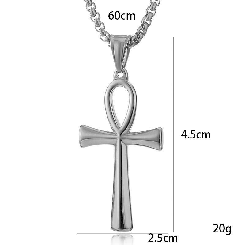 2025 Light Luxury 60CM Three-color Gold, Silver And Black Bow Cross Neck! Ancient Egyptian Mysterious Glossy Pendant, Collarbone Chain For Men And Women Men Jewelry > Necklaces+Free gift box