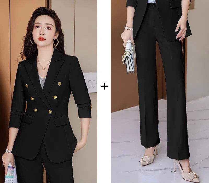 Clothes > Women's Clothing > Clothing Sets > Two-Piece Outfits  New Korean Slim Men's Suit Suit, Business Formal Suit Three-piece Set, Groom Wedding Dress/professional Suit Black