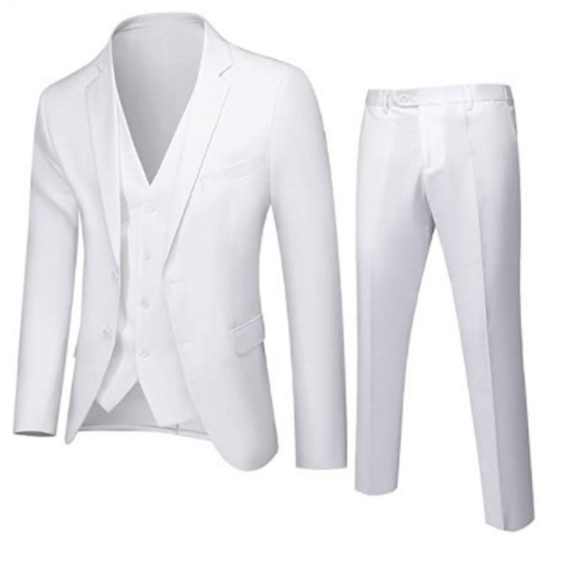 Clothes > Men's Clothing > Clothing Sets > Two-Piece Outfits New Korean Slim Men's Suit Suit, Business Formal Suit Three-piece Set, Groom Wedding Dress/professional Suit Black