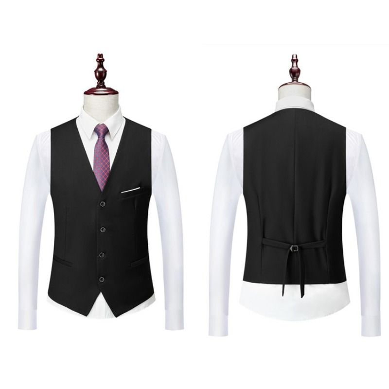 Clothes > Men's Clothing > Clothing Sets > Two-Piece Outfits New Korean Slim Men's Suit Suit, Business Formal Suit Three-piece Set, Groom Wedding Dress/professional Suit Black