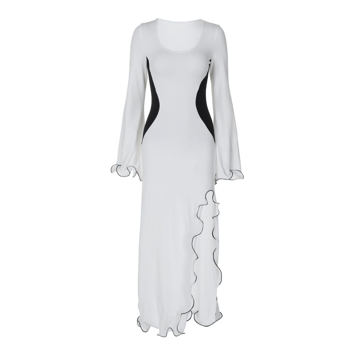 Clothes > Women's Clothing > Dresses Sexy Slit Dress Women's Bodycon Midi Dress Cut Out Clubwear