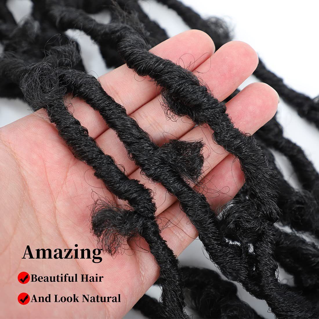 24 Inches Butterfly Locs Crochet Hair Goddess Butterfly Wig 12 Braids