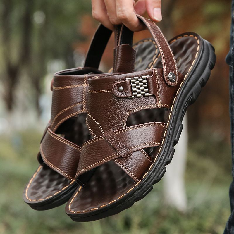 Shoes > Men's Shoes > Sandals Outdoor sandals for men's summer new waterproof and anti-slip soft-sole driving beach shoes dual-purpose men's sandals