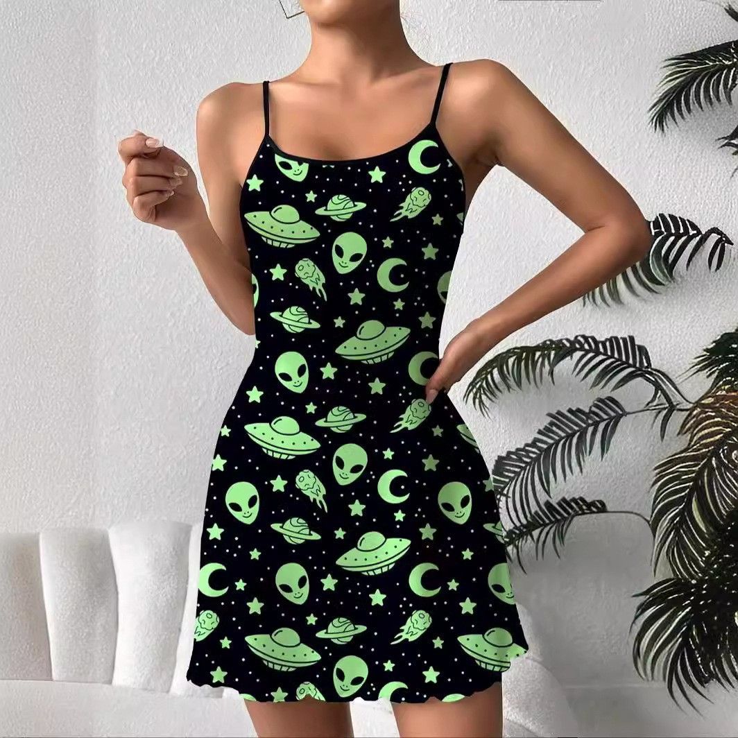 Clothes > Women's Clothing > Dresses  Spring and summer new women's sleeveless suspender nightgown European and American home clothes pajamas