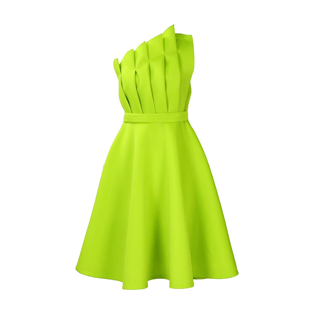 Clothes > Women's Clothing > Dresses 2025 large-size evening dress for women - diagonal collar three-dimensional wrinkled high-waist dress - popular banquet skirt - sexy slim hosting dress