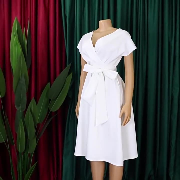 Clothes > Women's Clothing  Dresse 2025 African popular large-size evening dress - European and American style V-neck off-shoulder dress - high-waisted women's clothing - slim dress for dinner hosting