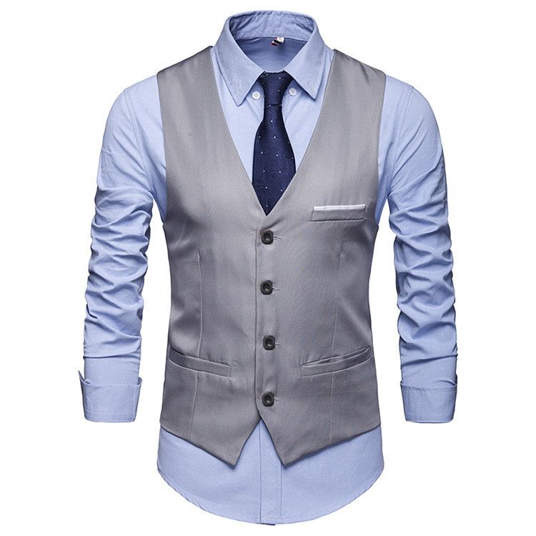 Men's Clothing Sets > Two-Piece Outfits  Business Casual Suit Top/Vard Two-Piece Set - Korean Slim Men'S Suit Vest - Professional Formal Suit Horse Jacket Suit - Wedding Best Man'S Workplace Wear
