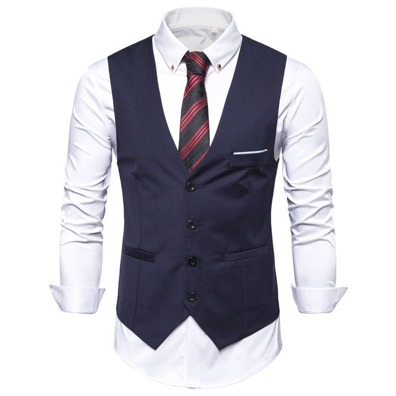 Men's Clothing Sets > Two-Piece Outfits  Business Casual Suit Top/Vard Two-Piece Set - Korean Slim Men'S Suit Vest - Professional Formal Suit Horse Jacket Suit - Wedding Best Man'S Workplace Wear