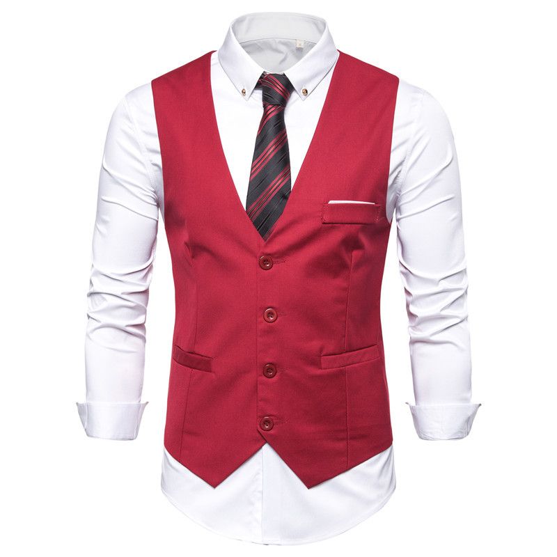 Men's Clothing Sets > Two-Piece Outfits  Business Casual Suit Top/Vard Two-Piece Set - Korean Slim Men'S Suit Vest - Professional Formal Suit Horse Jacket Suit - Wedding Best Man'S Workplace Wear