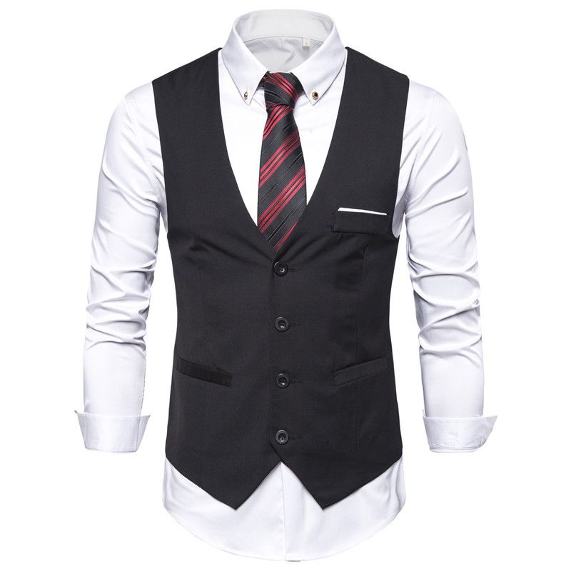 Men's Clothing Sets > Two-Piece Outfits  Business Casual Suit Top/Vard Two-Piece Set - Korean Slim Men'S Suit Vest - Professional Formal Suit Horse Jacket Suit - Wedding Best Man'S Workplace Wear