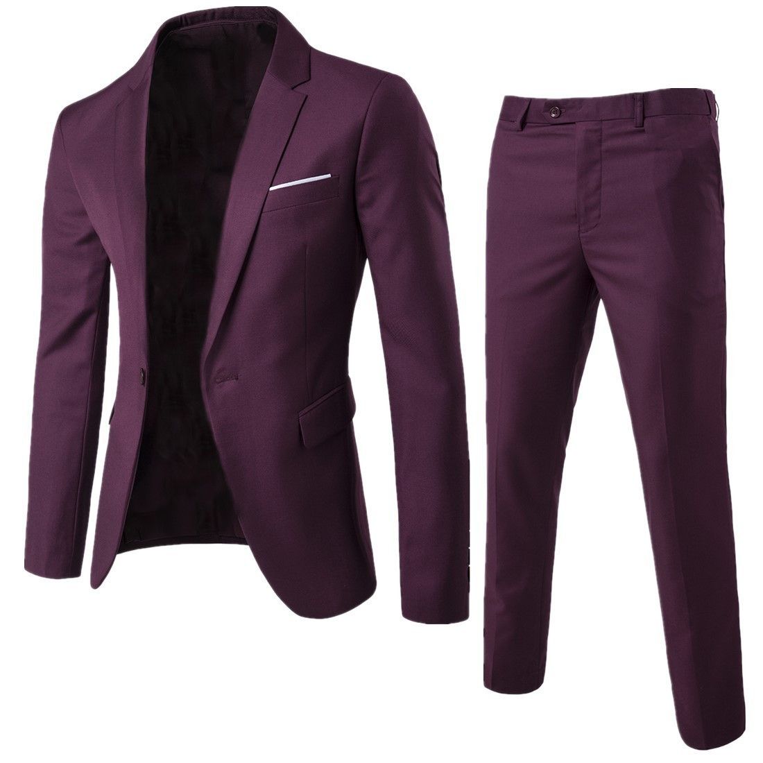 Clothes > Men's Clothing Two-Piece Outfits  New Men'S Casual Suit Suit Two-Piece Set - Korean Slim Suit Jacket + Pants - Trendy Business Casual Wear - Wedding And Workplace Multi-Scene Wear
