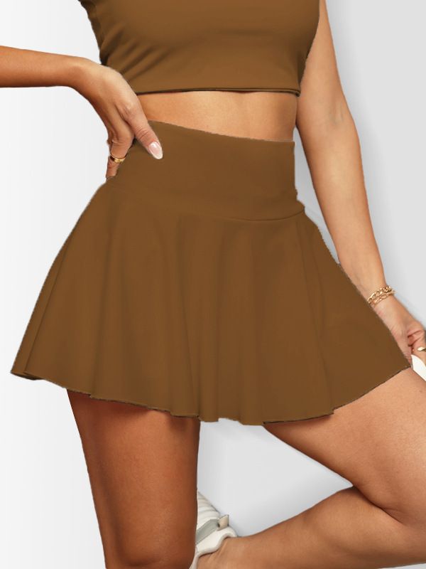 Clothes > Women's Clothing > Bottoms > Skirts Outdoor sports short skirt skirt comfortable and versatile high-waist integrated casual and fashionable skirt