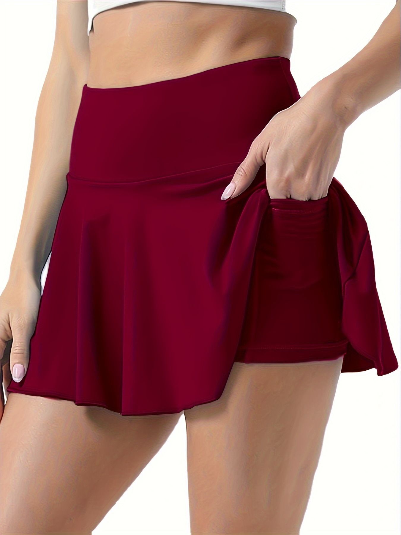 Clothes > Women's Clothing > Bottoms > Skirts Outdoor sports short skirt skirt comfortable and versatile high-waist integrated casual and fashionable skirt