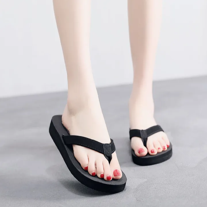 Shoes > Women's Shoes > Slippers > Flip-Flops  Sandals women's flip flops women's sandals women's non-slip sponge cake thick-soled beach shoes