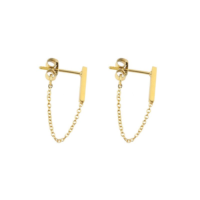 Fashion Accessories > Jewelry > Women Jewelry > Earrings  Stud French Clear Green Water Drop Blue Marine Necklace Clavicle Chain Personalized Titanium Steel Gold-plated Snake Bone Necklace